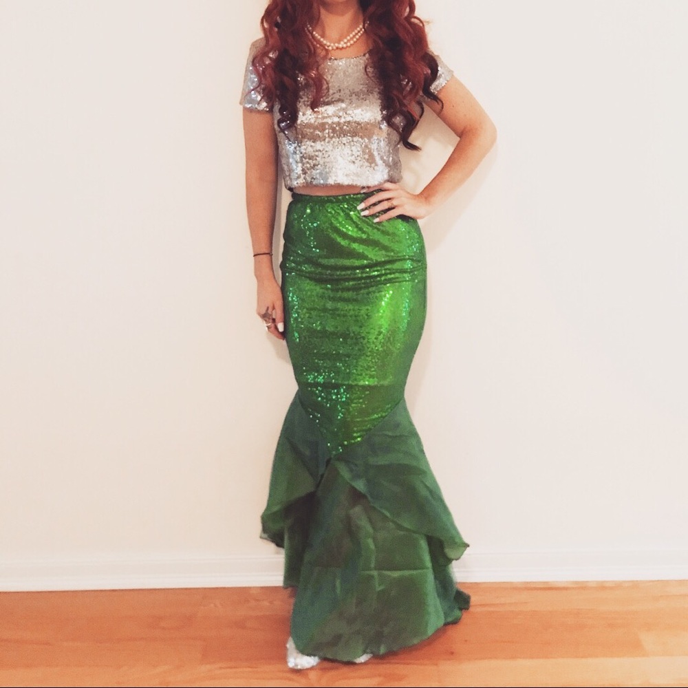 sequin mermaid skirt costume